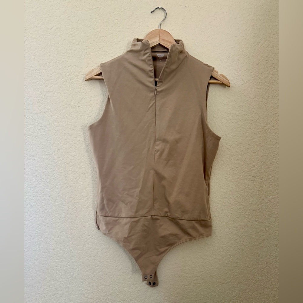 Express Tan Sleeveless Bodysuit